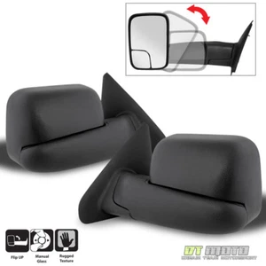 Left+Right 02-08 Dodge RAM 1500/03-09 2500 3500 Tow Extend FlipUp MANUAL Mirrors - Picture 1 of 7