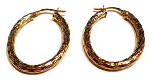 Ohrringe Gold 375 Creolen oval - Bild 1 von 5
