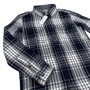 Outerknown Blanket Shirt Mens Size M Organic Cotton Navy & White Plaid NWT $148 - Picture 1 of 11