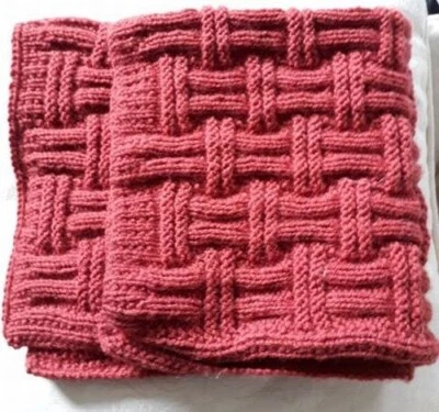 NEW small baby blanket suitable for car seat in a rust colour - hand knitted - Image 1 of 2