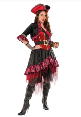 Lady Buccaneer Pirate Halloween Costume Dress Standard Size (up to size 12) - Image 1 of 3
