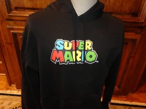 NWT New With Tags Black Super Mario 60-40 Hooded Hoodie Sweatshirt Adult M NICE - Picture 1 of 10