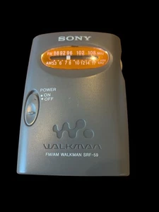 Vintage SRF59 AM/FM Walkman Radio - Silver Working Great Tested Low Ship - Picture 1 of 5