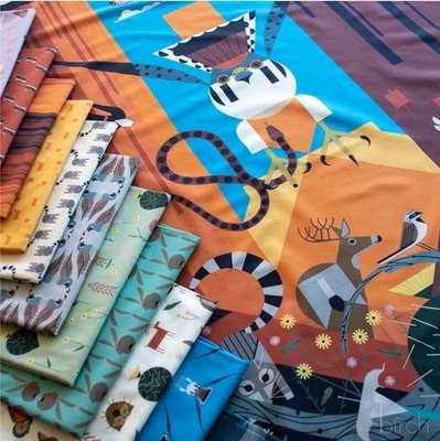 Charley Harper•Canyon County•12) Pc Fat Quarter Fabric Bundle W/ Panel!Organic! - Image 1 of 4