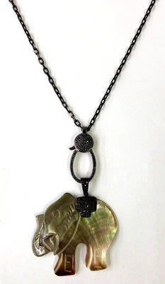 Collar potenciador HSN Colleen Lopez madreperla esterlina espinela elefante 34" Foto 1 de 4