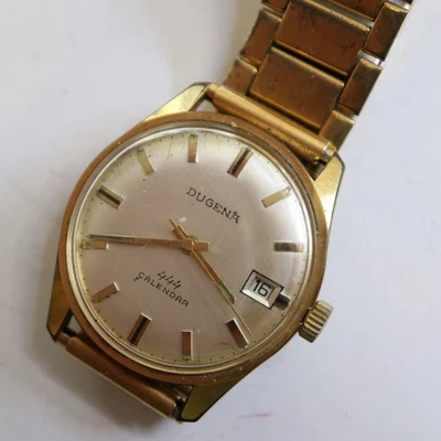 Dugena 444 Vintage Herrenarmbanduhr Handaufzug 33 mm Werk läuft - Bild 1 von 4