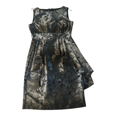 NWOT Adrianna Papell Metallic Jacquard Ruffle Peplum Sleeveless Sheath Size 6 - Image 1 of 4