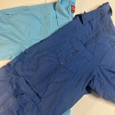 Lot Of 2 Maximos USA Yucatan Embroidered Short Sleeve Button Bowling  5XL Blue - Image 1 of 4