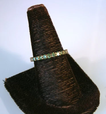 Anillo Swarovski Cristal Verde Chapado en Oro 14k Talla 9 1/2 Foto 1 de 2