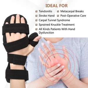 Ruhehandbandage, Soft Stroke Handschiene Nachtstütze für Fingerkontrakt... - Bild 1 von 8