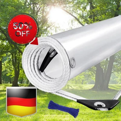 ⭐ Wasserdichte Transparente Plane mit Ösen Schutzplane LKW Folie Klare Garten ⭐ - Bild 1 von 4