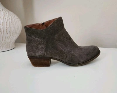 Botines trolley Lucky Brand gris gamuza cuero para mujer talla US 6,5 Foto 1 de 4