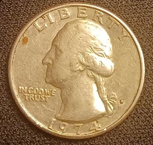 1974-D Washington 25C Quarter With Filled Die Error & Letter Anomalies  - Picture 1 of 7