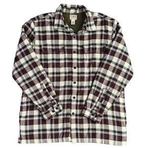 L.L. Bean karierte Flanell karierte Hemdjacke weinrot marine creme Herren XL neu ohne Etikett - Bild 1 von 12