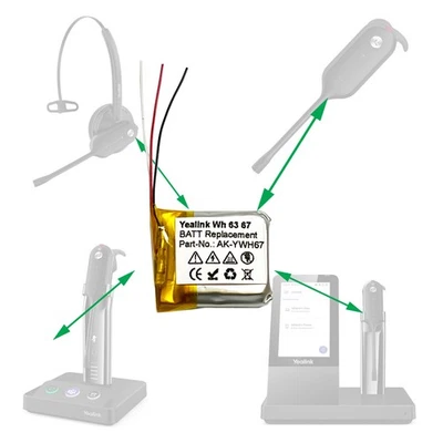 HR-KOM Akku Austausch Yealink Headsets WH63 WH67 Reparatur Batterie defekt beim Headset