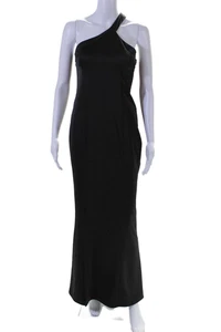 NBD Womens Halter Neck Sleeveless Front Slit Evening Gown Black Size Small - Picture 1 of 3