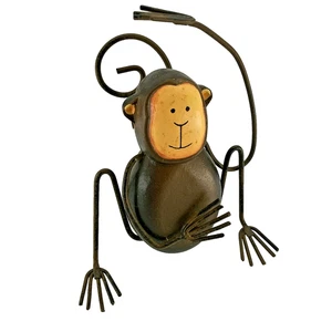 Vintage cute Handmade 4.5" Whimsical Monkey Safari wire metal folk Art - Picture 1 of 9