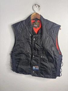 Vanson Leathers Streamliner Weste Herren 40 schwarz gesteppt Motorrad Biker hergestellt in den USA - Bild 1 von 10