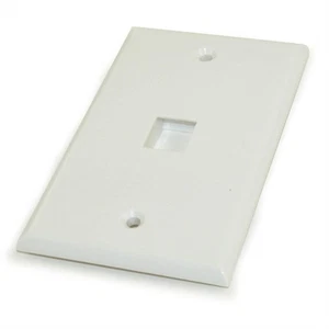 Wallplate: Keystone  1 Hole - White - Picture 1 of 2