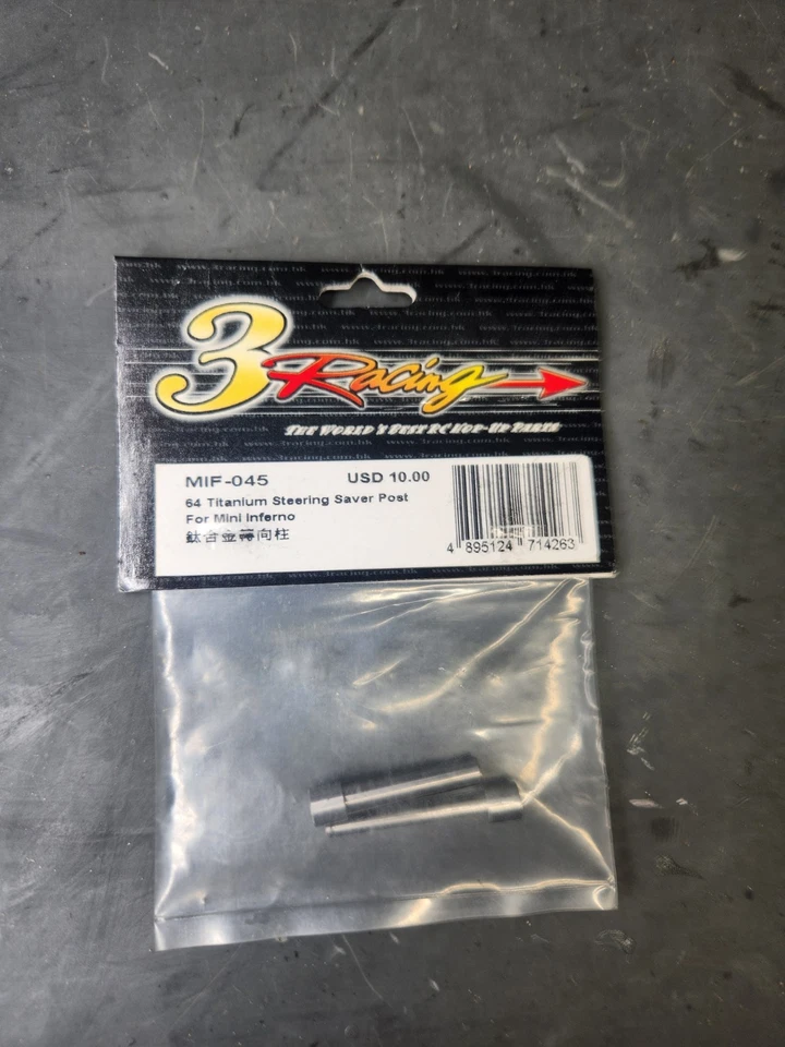 3RACING MIF-045 64 Titanium Steering Saver Post KYOSHO Mini Inferno Buggy 09 ST - Image 1 of 2
