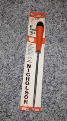 Vintage NOS  NICHOLSON 6" Round  File w/ Handle NOS HNR-6 - Image 1 of 4