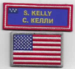 NASA ASTRONAUT S. KELLY NAMETAG FLAG SET PATCH YEAR-LONG EXPEDITION 43 46 Soyuz - Picture 1 of 7