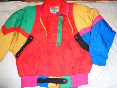 Vintage East West Color Puffer Jacket Coat Front Zipper Button Size Women Medium - Image 1 of 2