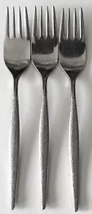 3 NASCO NATIONAL Stainless AALBORG SALAD FORK X3 MCM Textured Japan Mod Sleek - Picture 1 of 3