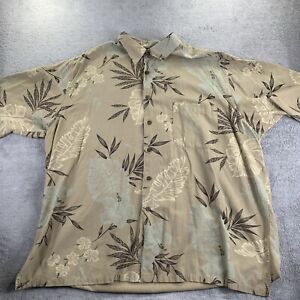 Nautica Shirt Mens Size 2XL Hawaiian Floral Classic Fit Button Up Short Sleeve