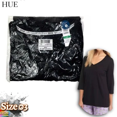 Camiseta pijama negra manga 3/4 cuello en V liso talla 03 talla 03 nueva con etiquetas $44 Foto 1 de 4