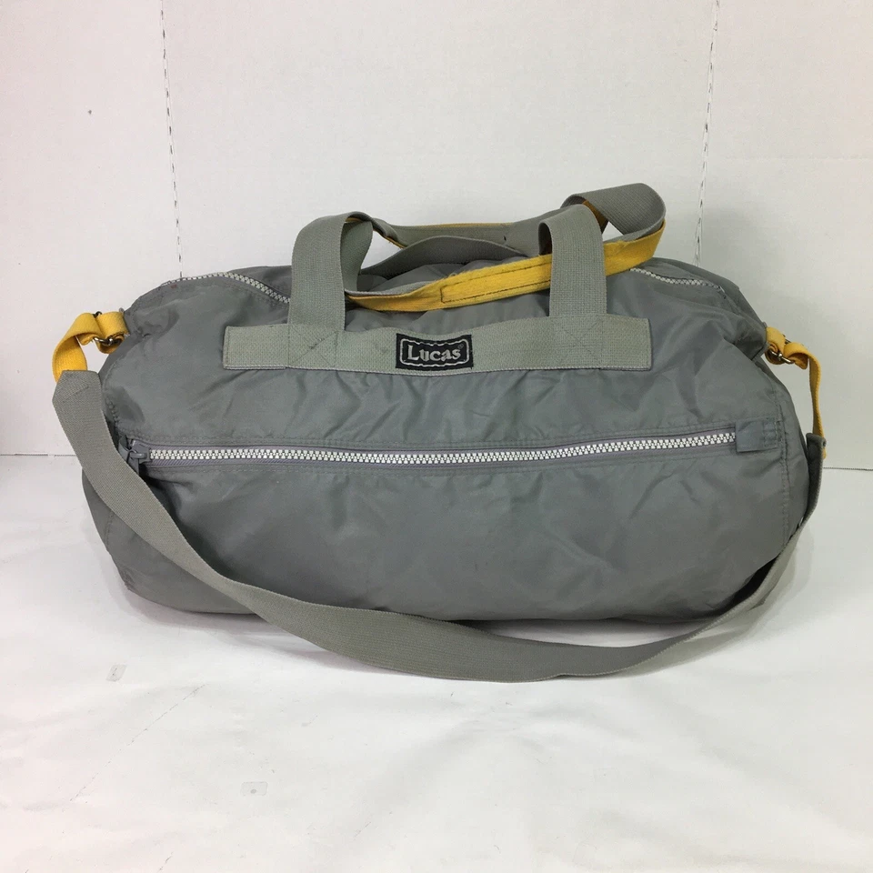 Lucas Duffel Travel Bag Carry On Weekend Lightweight Nylon 24x12x12 Gray - Image 1 of 4