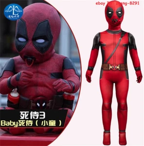 Kids Deadpool 3 Deadpool Cosplay Jumpsuit Halloween Costume Bodysuit Party Suit - Picture 1 of 14