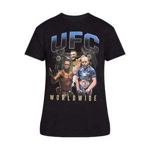 UFC Worldwide Men's Black Graphic Short Sleeve Crewneck T-Shirts Tee: S-3XL - Picture 1 of 4