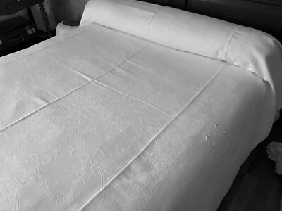 Linge Ancien Couvre Lit De Mariage D’été 2 Monogrammes  RS De Chaque Côté - Photo 1/4