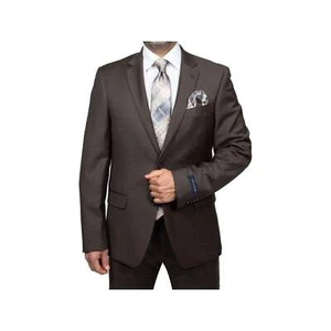 Traje Para Hombres TOMMY HILFIGER Mezcla de Lana 2 Botones Ventilación Lateral Textura Tiburón 0132 Marrón - Imagen 1 de 14