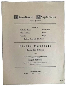 Beethoven Violin Concerto Gounod Opera Antique 1915 Art Publication Society - Picture 1 of 8