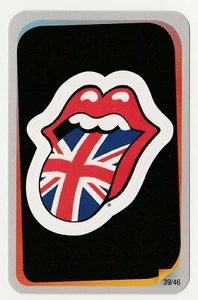 French Pop Star Card #39 Rolling Stones - UK Flag Tongue & Lips sticker - Picture 1 of 2