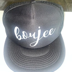 snapback hat by onxy ave Says BOUJEE Black and white NWOT - Picture 1 of 5
