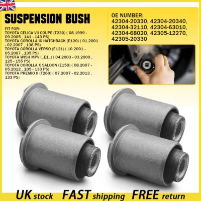 4x Rear Suspension Bush Hub Lower Bush Lh & Rh for Toyota Celica T230 1999-2005 - Image 1 of 4