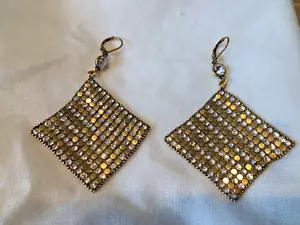 Rare LOGO Links By Lori Goldstein Crystal Earrings - Picture 1 of 8