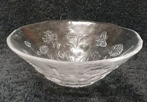 🔶️MCM KOSTA BODA ULLA CUENCO DE CRISTAL KJELL ENGMAN MARIPOSAS FLORES SILVESTRES VIDRIO - Imagen 1 de 6
