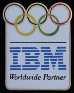 IBM Olympic Sponsor Pin Badge ~ Worldwide Partner - Picture 1 of 1