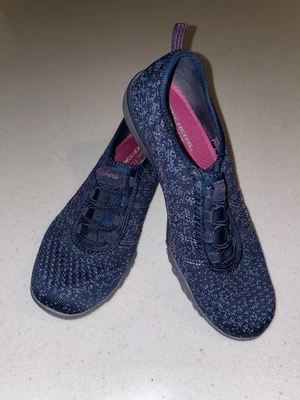 Skechers Mujer Calce Relajado Espuma con Memoria Azul Marino Bungee Sin Cordones SN 23008 Talla 7 Foto 1 de 4