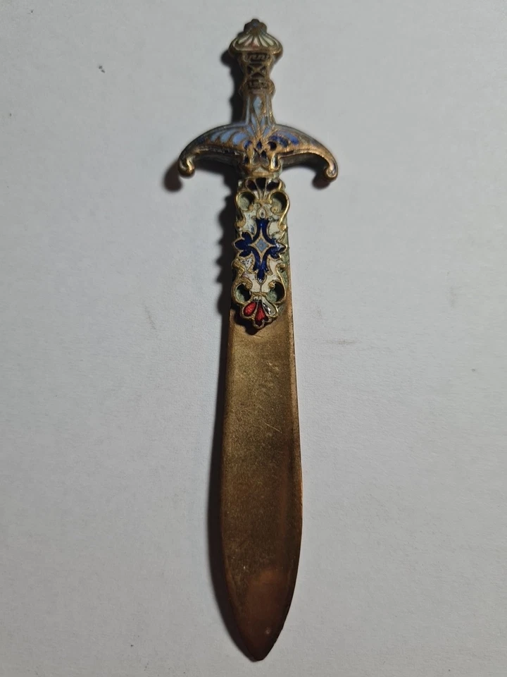 Coupe Papier Bronze Émaillé XIX Ème Napoléon III 11cm - Photo 1/4