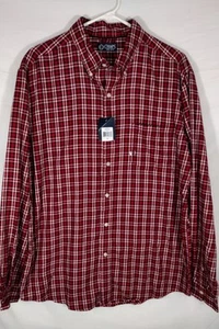 Mens Large Chaps Long Sleeve Button Up Shirt With Tags Red & White. 0137 - Picture 1 of 5