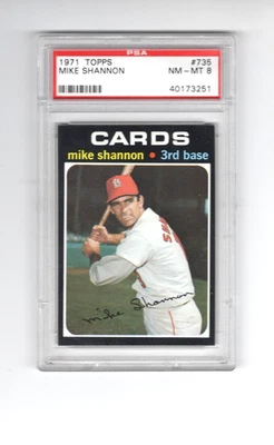 Mike Shannon Cardinals 1971 Topps High #735 PSA casi nuevo-como nuevo 8 alta gama Low Pop 3 mejor Foto 1 de 2