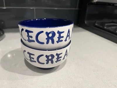 Rae Dunn “ICE-CREAM" White Dessert Sundae Bowl Set of 2 - Image 1 of 2