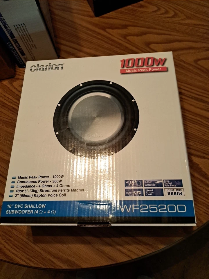 Subwoofer de montaje poco profundo Clarion WF2520D 1000W Max 10" doble bobina de voz de 4 ohmios  Foto 1 de 1