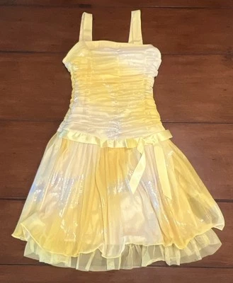 Vestido Iz Amy Byer Niñas Talla 7 Princesa Bella Amarillo Fairycore Cuento de Hadas Fantasía Foto 1 de 4