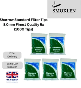 Puntas de filtro estándar Sharrow 8,0 mm mejor calidad 5x (1000 puntas) puntas para fumar - Imagen 1 de 6